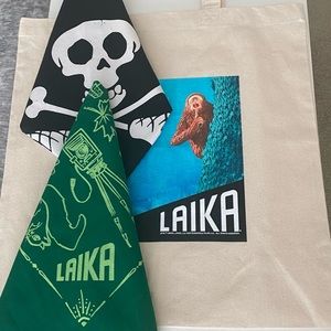 Laika bundle tote and bandannas